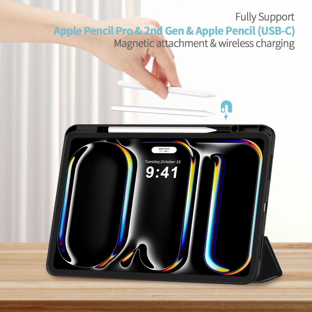 CREATOR: gd-jpeg v1.0 (using IJG JPEG v62), quality = 80 Tech-Protect SC Pen Case for iPad Pro 13” 7 / 8 / 2024-2025 - Blackeng