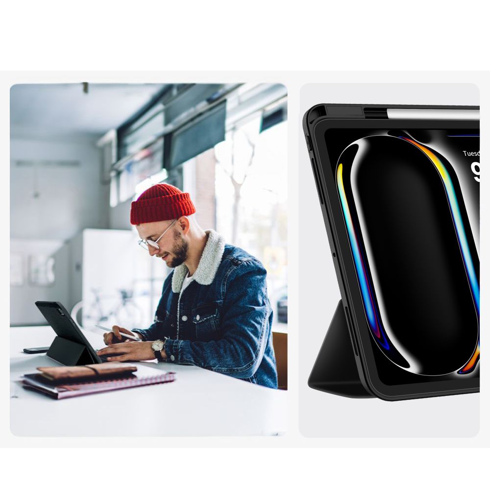 CREATOR: gd-jpeg v1.0 (using IJG JPEG v62), quality = 80 Tech-Protect SC Pen Case for iPad Pro 13” 7 / 8 / 2024-2025 - Blackeng