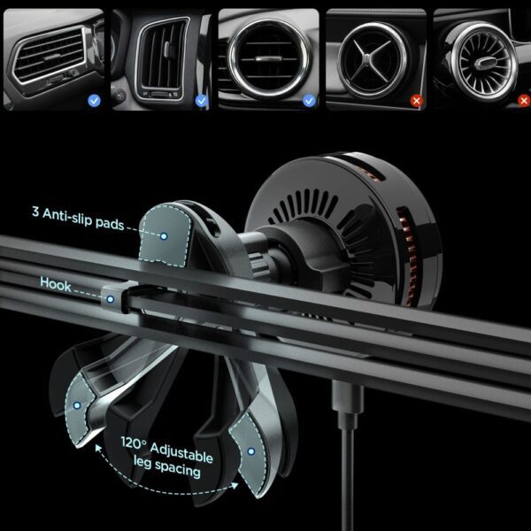 Spigen Essential EV25MFAQ Magnetic MagSafe Car Air Vent Mount - Blackeng