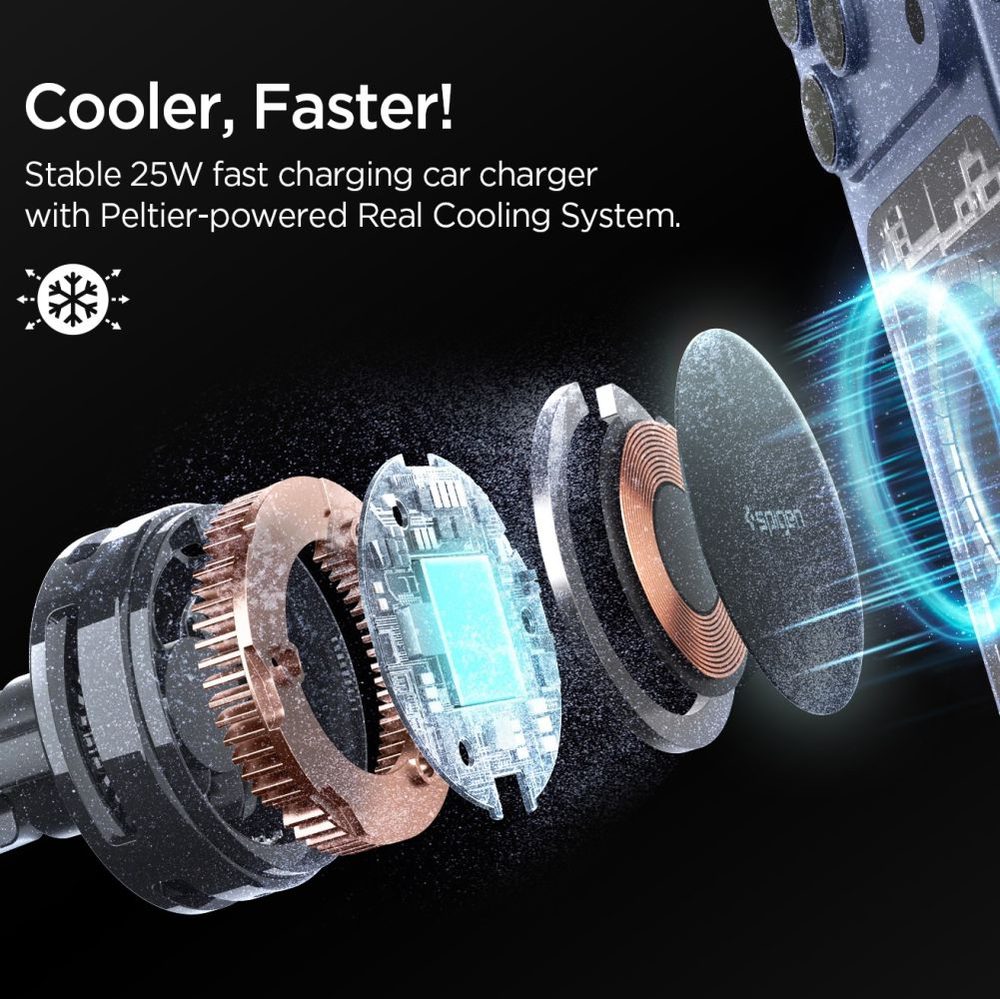 Spigen Essential EV25MFAQ Magnetic MagSafe Car Air Vent Mount - Blackeng