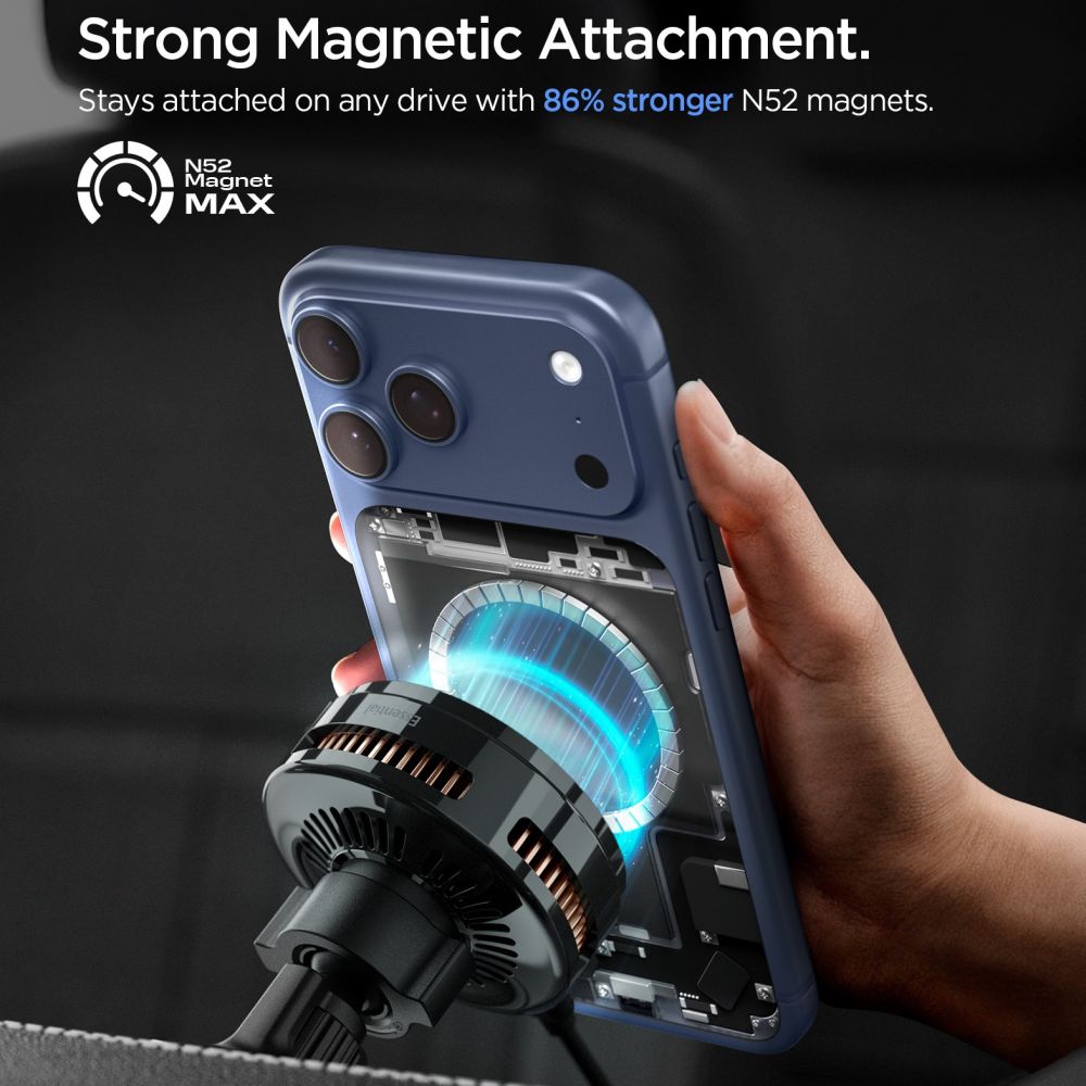 Spigen Essential EV25MFAQ Magnetic MagSafe Car Air Vent Mount - Blackeng