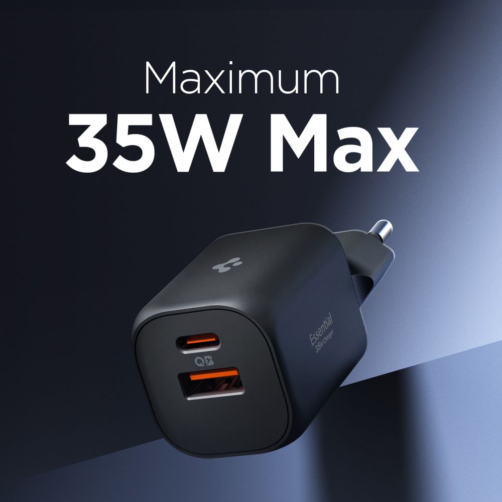 Spigen Essential EE352EU USB-C / USB-A 35W Wall Charger - Blackeng