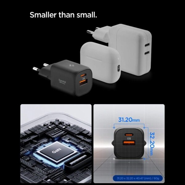 Spigen Essential EE352EU USB-C / USB-A 35W Wall Charger - Blackeng
