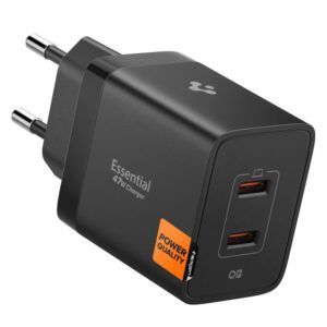 Spigen Essential EE472EU 2-port USC-C 47W wall charger - blackeng