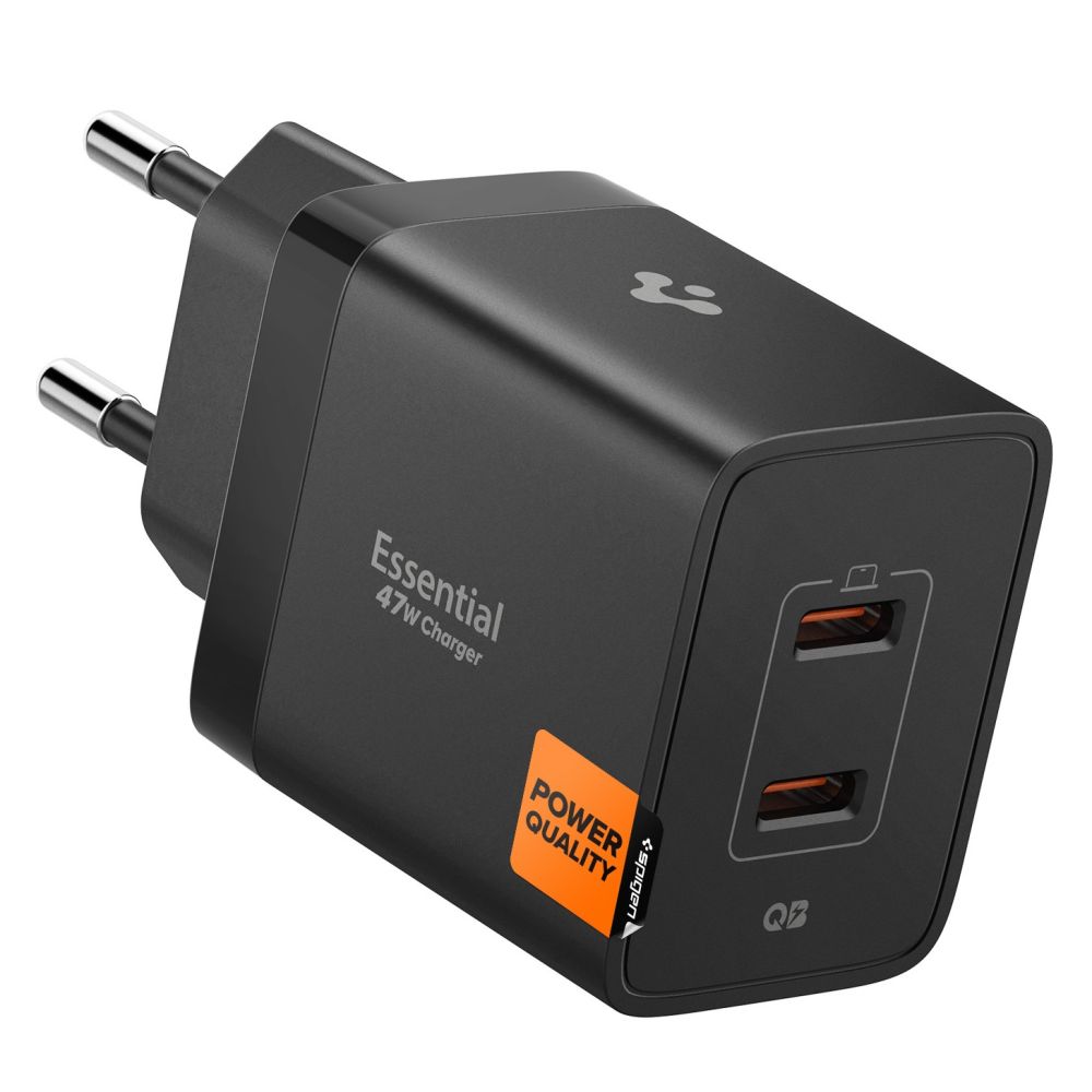 Spigen Essential EE472EU 2-port USC-C 47W wall charger - blackeng