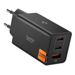 Spigen Essential EE673EU 3-port charger 2xUSB-C 1xUSB-A 67W - blackeng