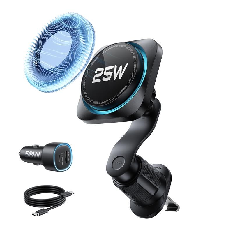 CREATOR: gd-jpeg v1.0 (using IJG JPEG v62), quality = 80 ESR OmniLock Qi2.2 Magnetic MagSafe Car Air Vent Mount - Blackeng