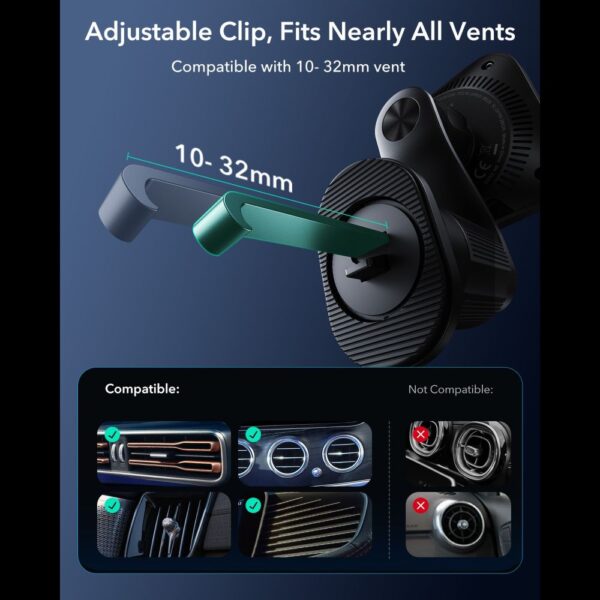 CREATOR: gd-jpeg v1.0 (using IJG JPEG v62), quality = 80 ESR OmniLock Qi2.2 Magnetic MagSafe Car Air Vent Mount - Blackeng