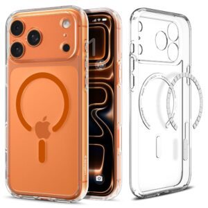 Spigen Ultra Hybrid MagSafe Case for iPhone 17 Pro - Clear Orangeeng