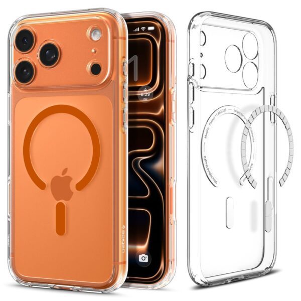 Spigen Ultra Hybrid MagSafe Case for iPhone 17 Pro Max - Clear Orangeeng