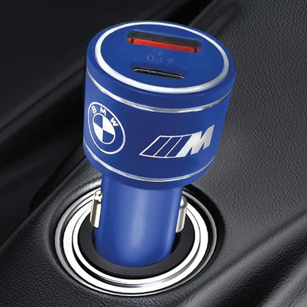 BMW M Edition PD-QC 3.0 20W Car Charger - Blue/Blackeng