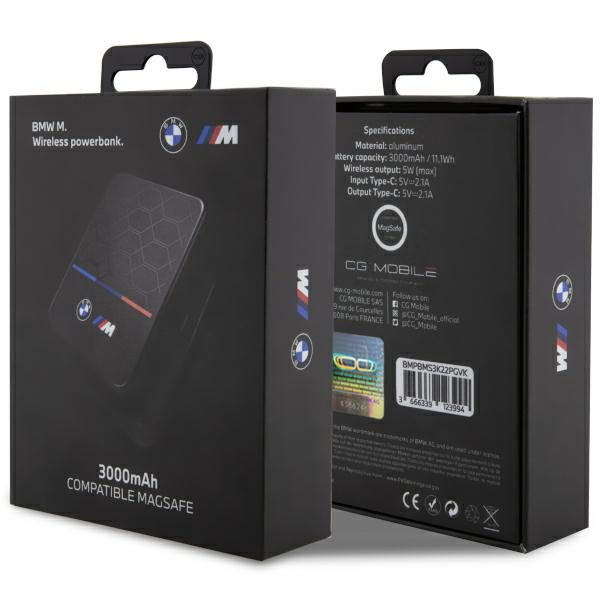 BMW M Collection MagSafe 5W 3000mAh Inductive Power Bank - Blackeng