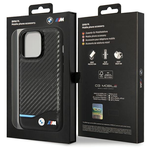 BMW Leather Carbon Case for iPhone 13 Pro Max - Blackeng