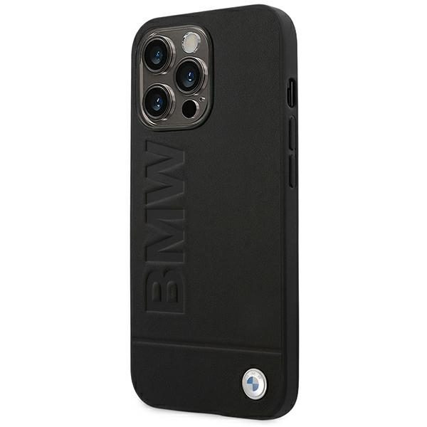 BMW Leather Stamp Case for iPhone 14 Pro - Blackeng