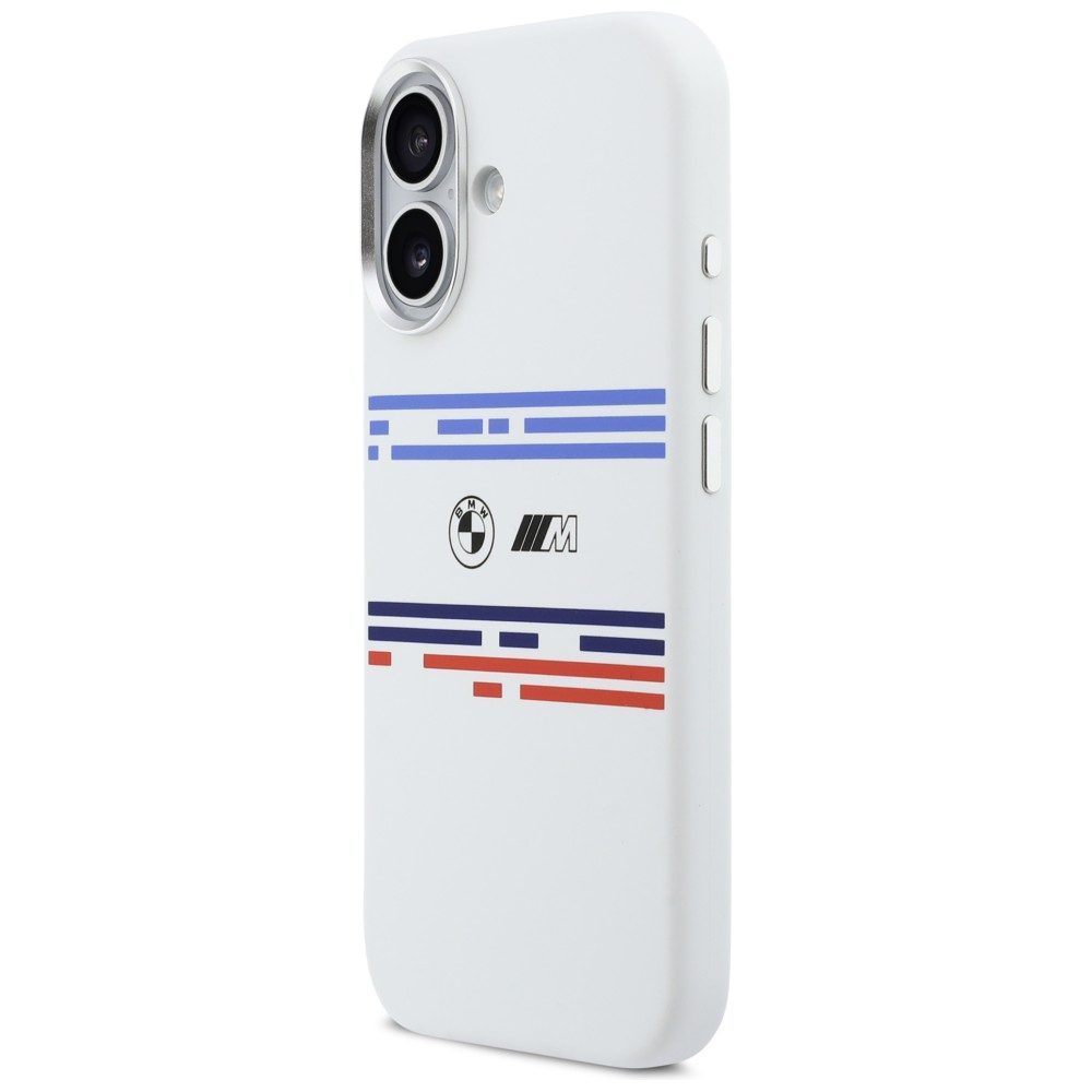 BMW M Silicon Horizontal Line MagSafe Case for iPhone 17 - Whiteeng