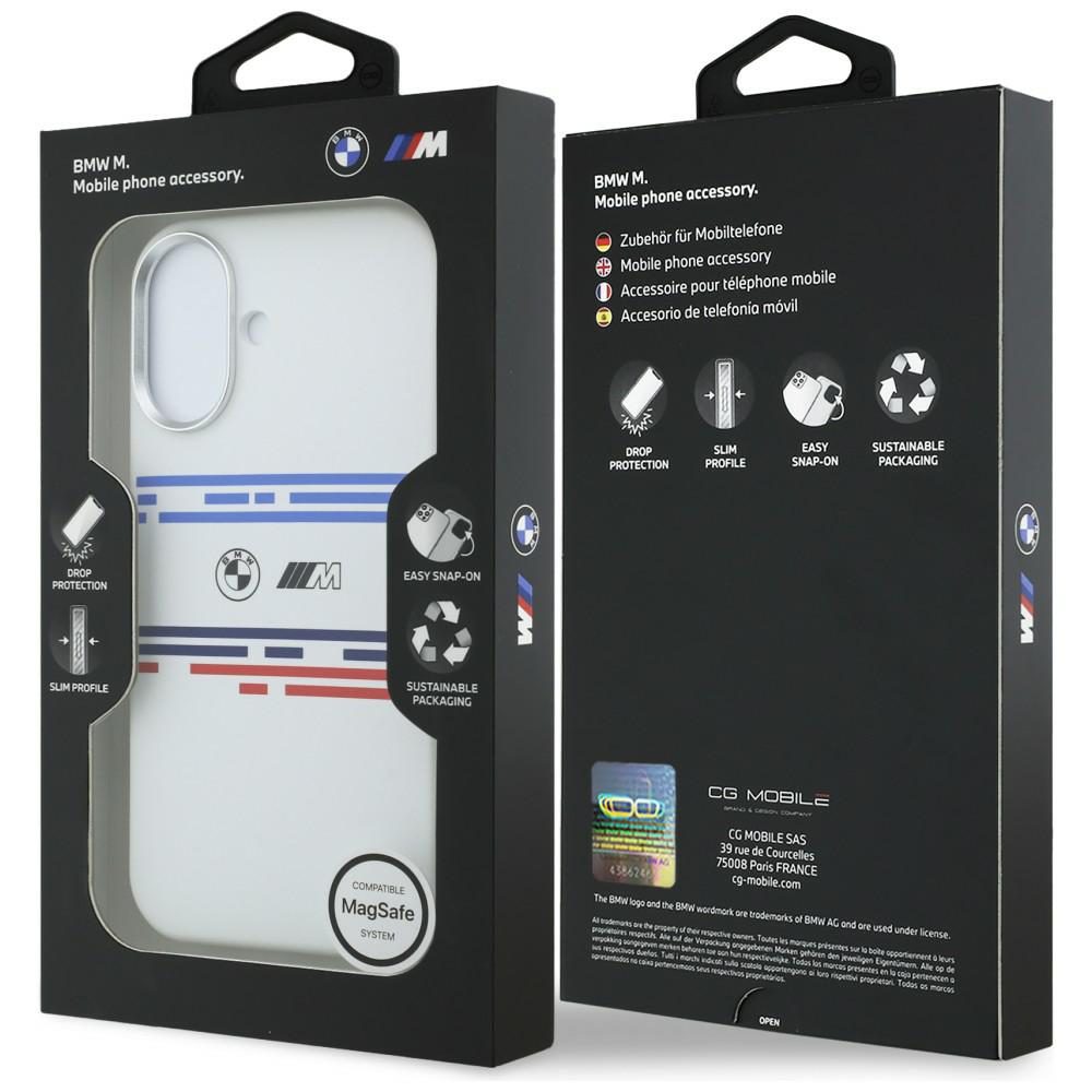 BMW M Silicon Horizontal Line MagSafe Case for iPhone 17 - Whiteeng