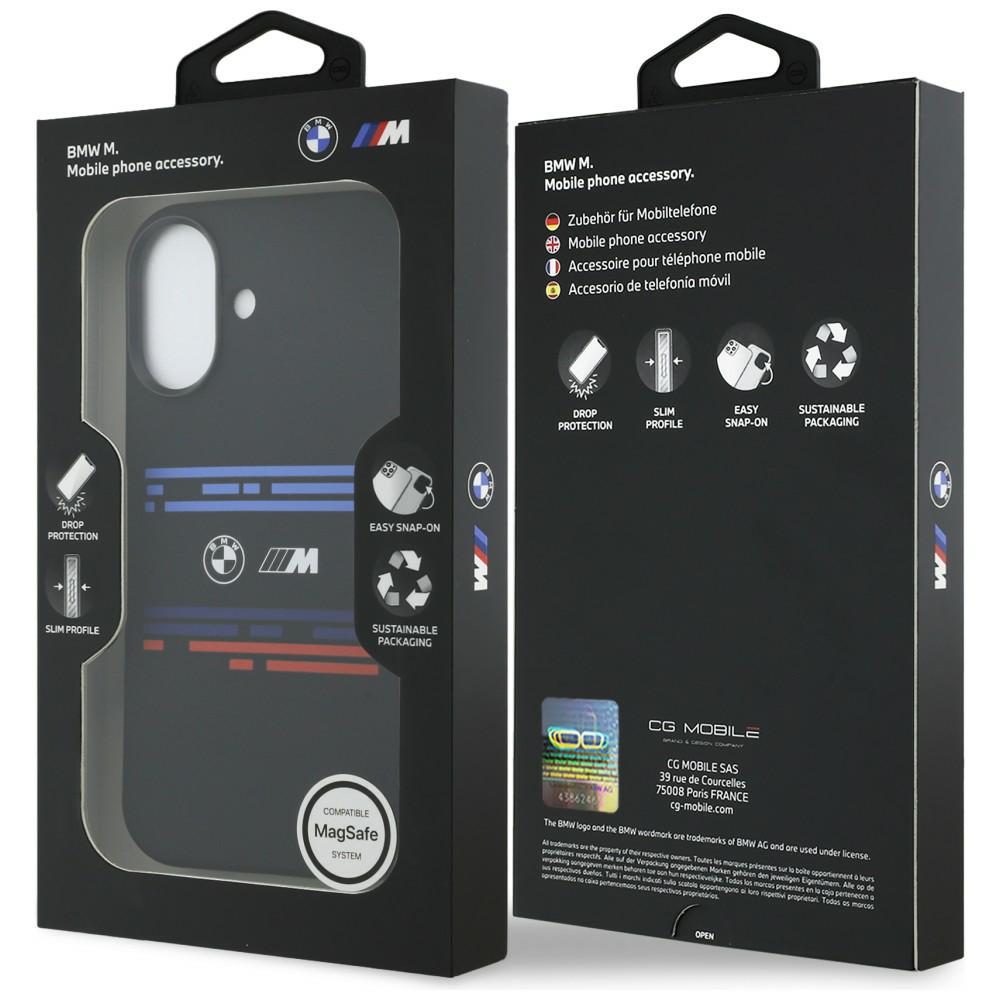 BMW M Silicon Horizontal Line MagSafe Case for iPhone 17 - Blackeng