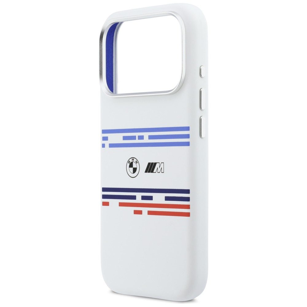 BMW M Silicon Horizontal Line MagSafe Case for iPhone 17 Pro - Whiteeng