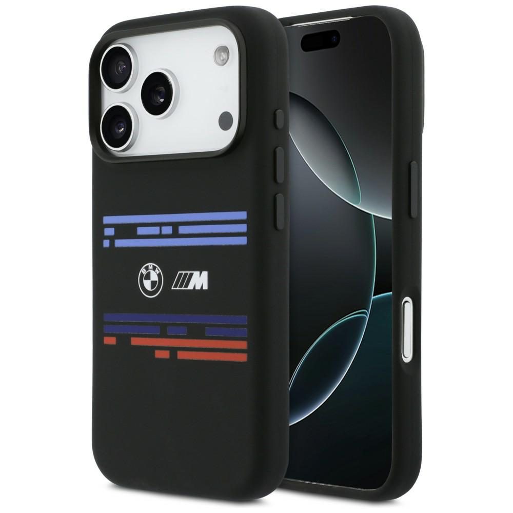 BMW M Silicon Horizontal Line MagSafe Case for iPhone 17 Pro - Blackeng