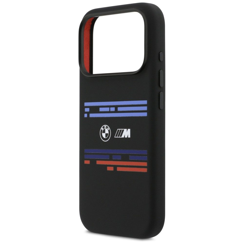 BMW M Silicon Horizontal Line MagSafe Case for iPhone 17 Pro - Blackeng