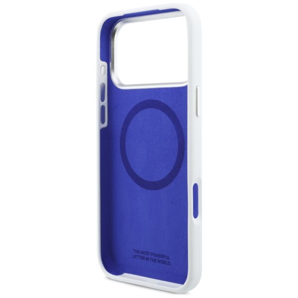 BMW M Silicon Horizontal Line MagSafe Case for iPhone 17 Pro Max - Whiteeng