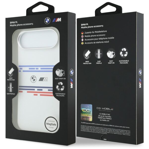 205449_8 BMW M Silicon Horizontal Line MagSafe Case for iPhone Air - Whiteeng