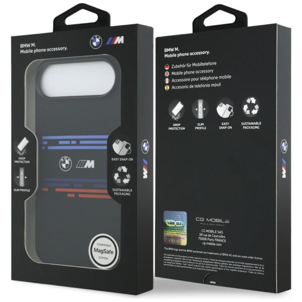 205450_8 BMW M Silicon Horizontal Line MagSafe Case for iPhone Air - Blackeng