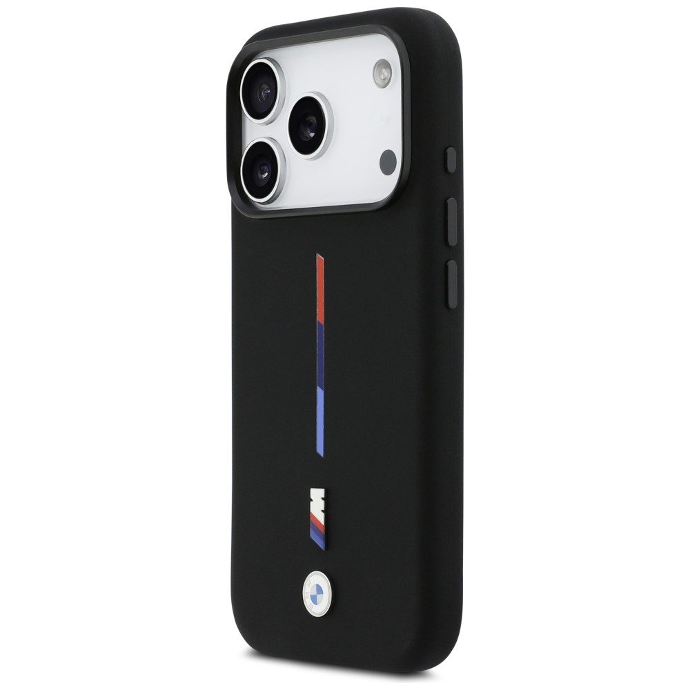 BMW M Silicon Tricolor Line MagSafe Case for iPhone 17 Pro - Blackeng