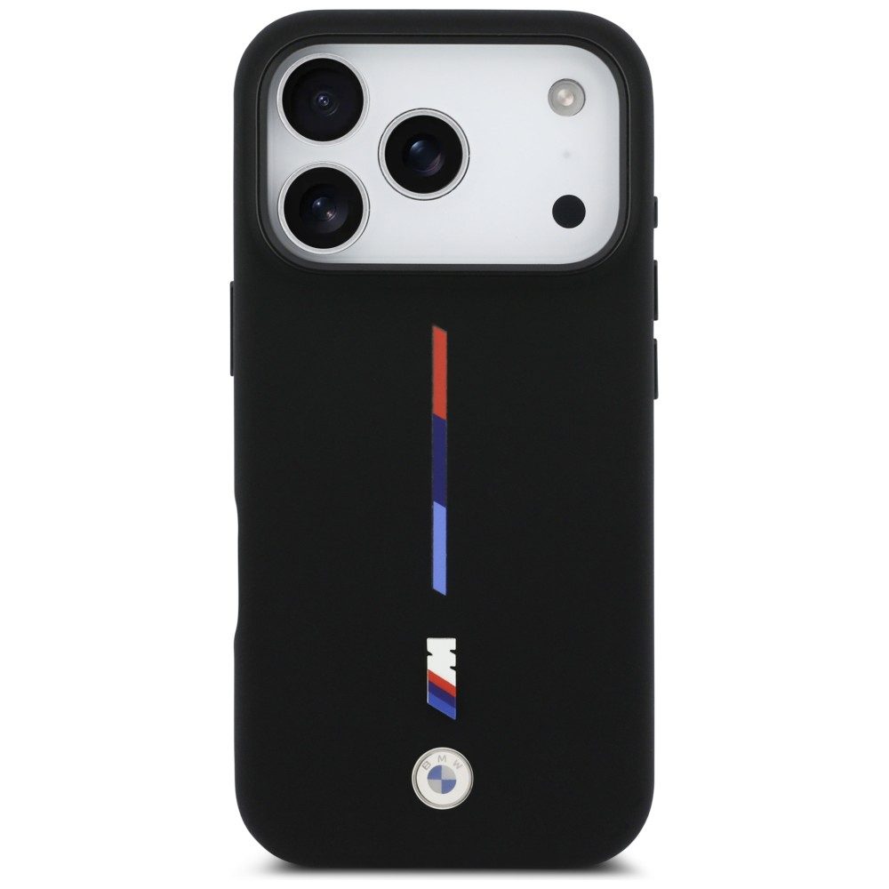 BMW M Silicon Tricolor Line MagSafe Case for iPhone 17 Pro - Blackeng