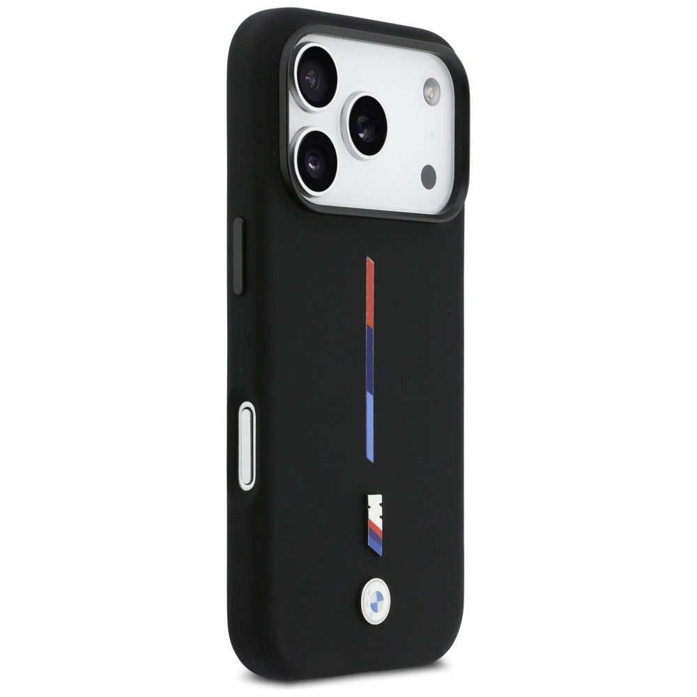 BMW M Silicon Tricolor Line MagSafe Case for iPhone 17 Pro - Blackeng