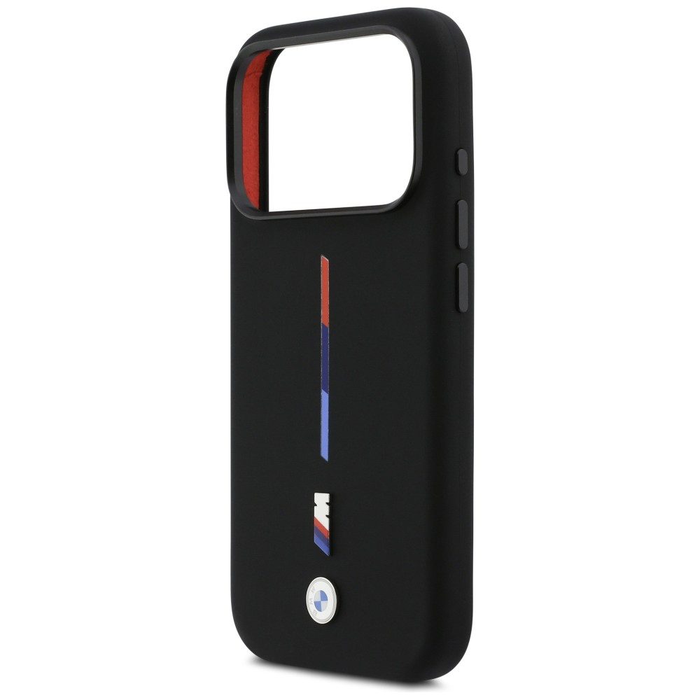 BMW M Silicon Tricolor Line MagSafe Case for iPhone 17 Pro - Blackeng