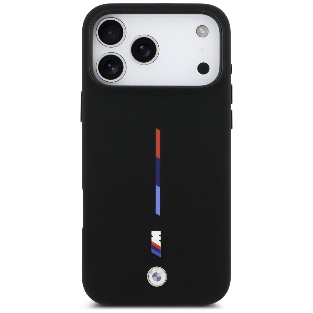 BMW M Silicon Tricolor Line MagSafe Case for iPhone 17 Pro Max - Blackeng
