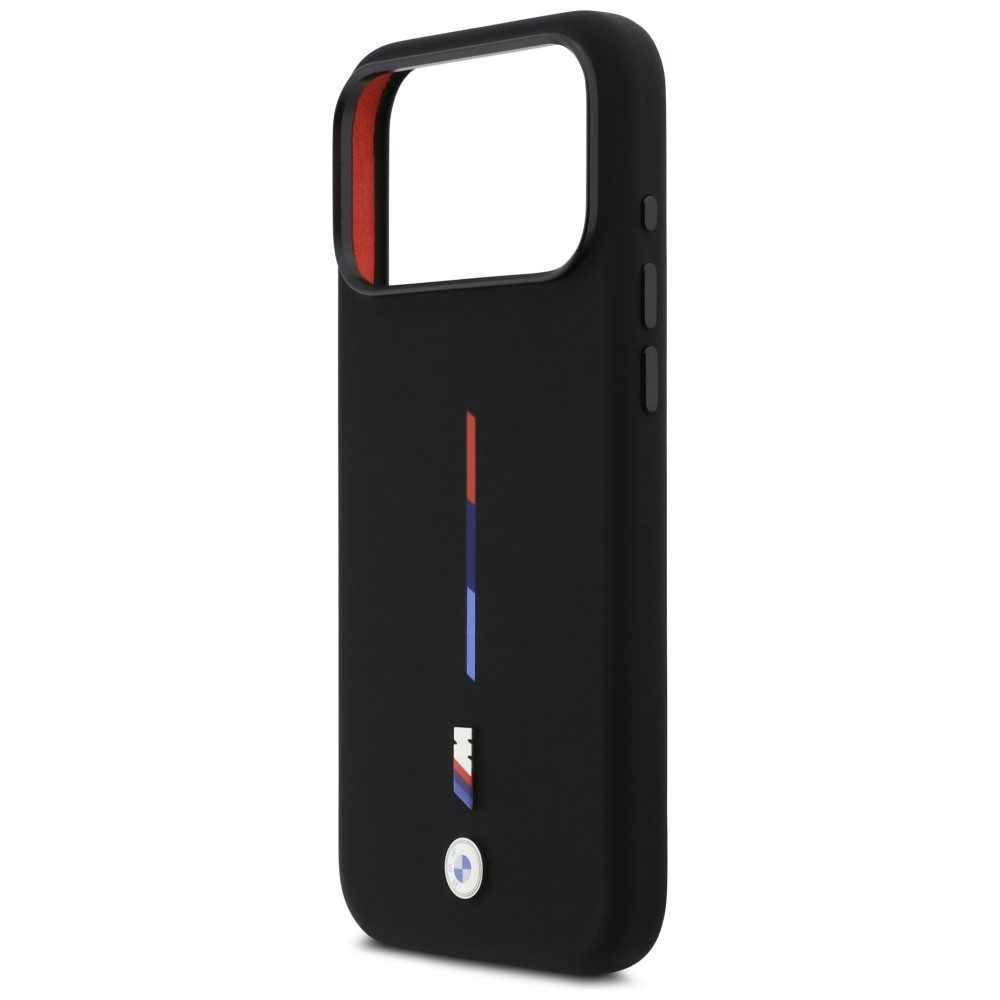 BMW M Silicon Tricolor Line MagSafe Case for iPhone 17 Pro Max - Blackeng