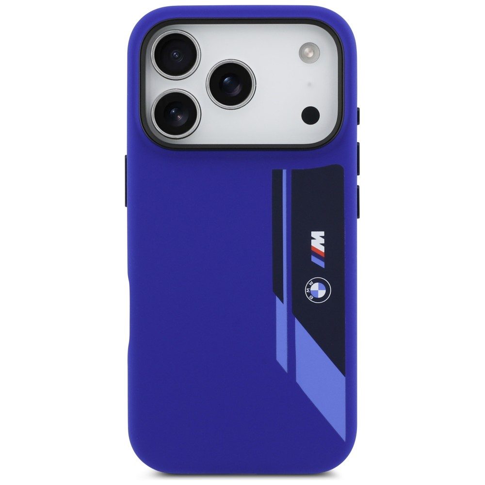 BMW M Silicon Vertical Logo MagSafe Case for iPhone 17 Pro - Navy Blueeng