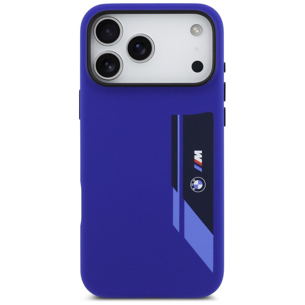 BMW M Silicon Vertical Logo MagSafe Case for iPhone 17 Pro Max - Navy Blueeng