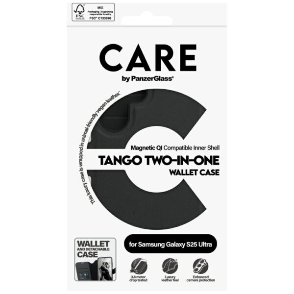 205466_5 CARE by PanzerGlass Feature Tango 2in1 Wallet Case for Samsung Galaxy S25 Ultra - Blackeng