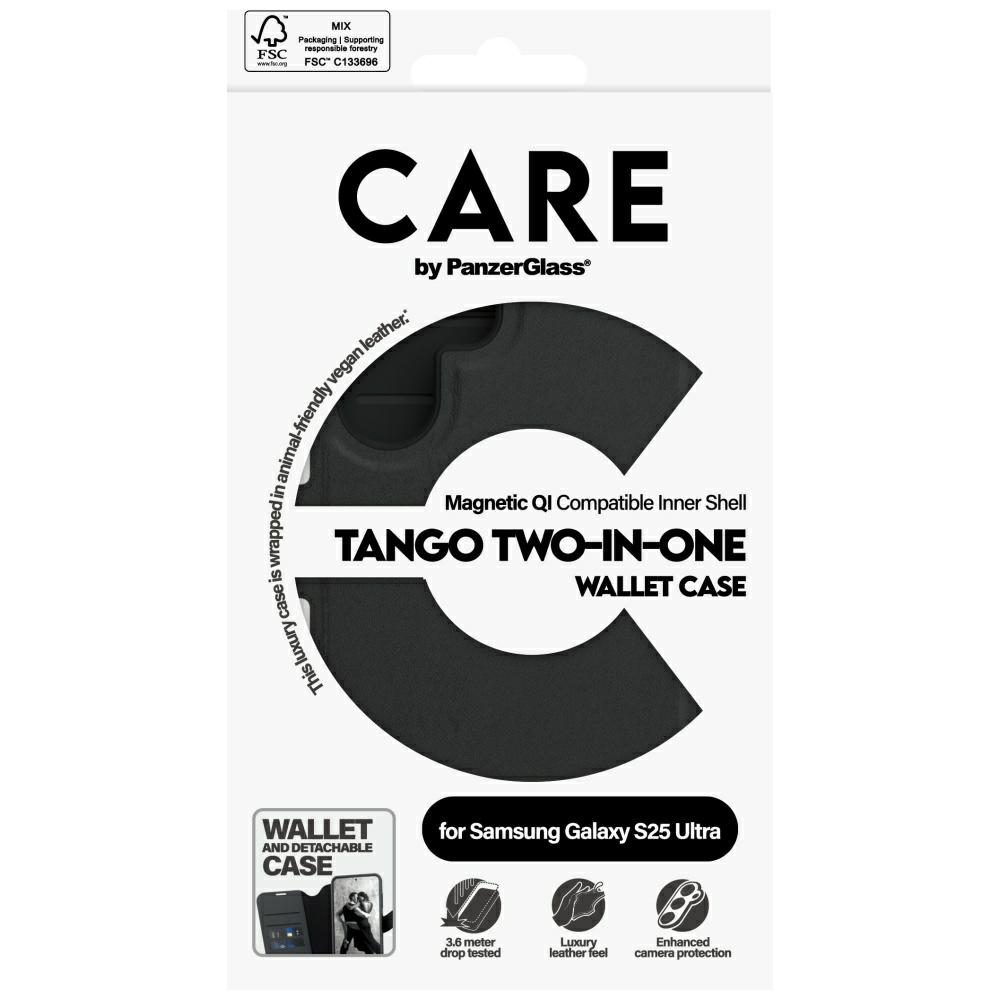 205466_5 CARE by PanzerGlass Feature Tango 2in1 Wallet Case for Samsung Galaxy S25 Ultra - Blackeng