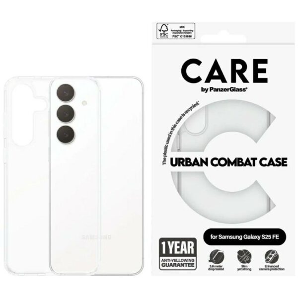 CARE by PanzerGlass Flagship Urban Combat Case for Samsung Galaxy S25 FE - Transparenteng