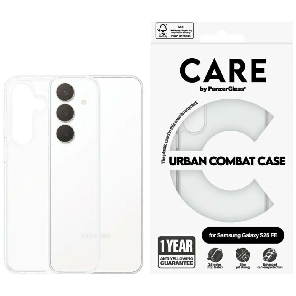 CARE by PanzerGlass Flagship Urban Combat Case for Samsung Galaxy S25 FE - Transparenteng