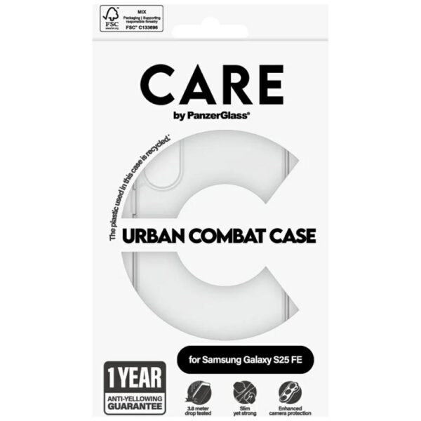 CARE by PanzerGlass Flagship Urban Combat Case for Samsung Galaxy S25 FE - Transparenteng