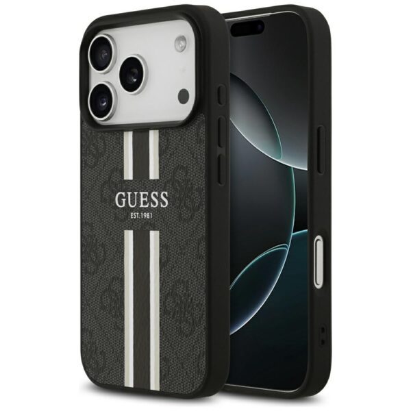 Guess 4G Printed Stripes MagSafe case for iPhone 17 Pro - blackeng
