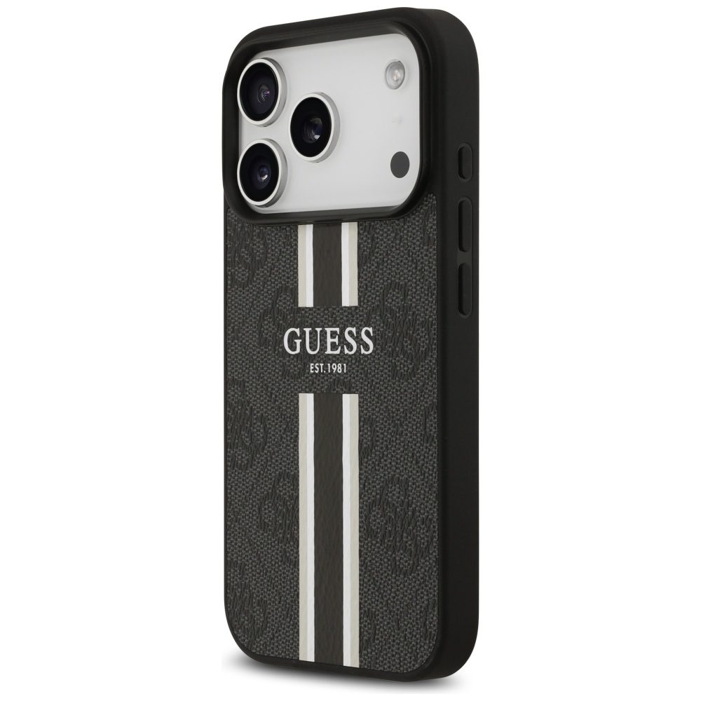 Guess 4G Printed Stripes MagSafe case for iPhone 17 Pro - blackeng