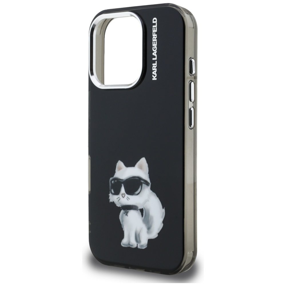 Karl Lagerfeld IML Aquarelle Choupette & Logo iPhone 16 Pro Case - Blackeng