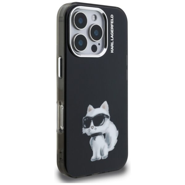 Karl Lagerfeld IML Aquarelle Choupette & Logo Case for iPhone 16 Pro Max - Blackeng