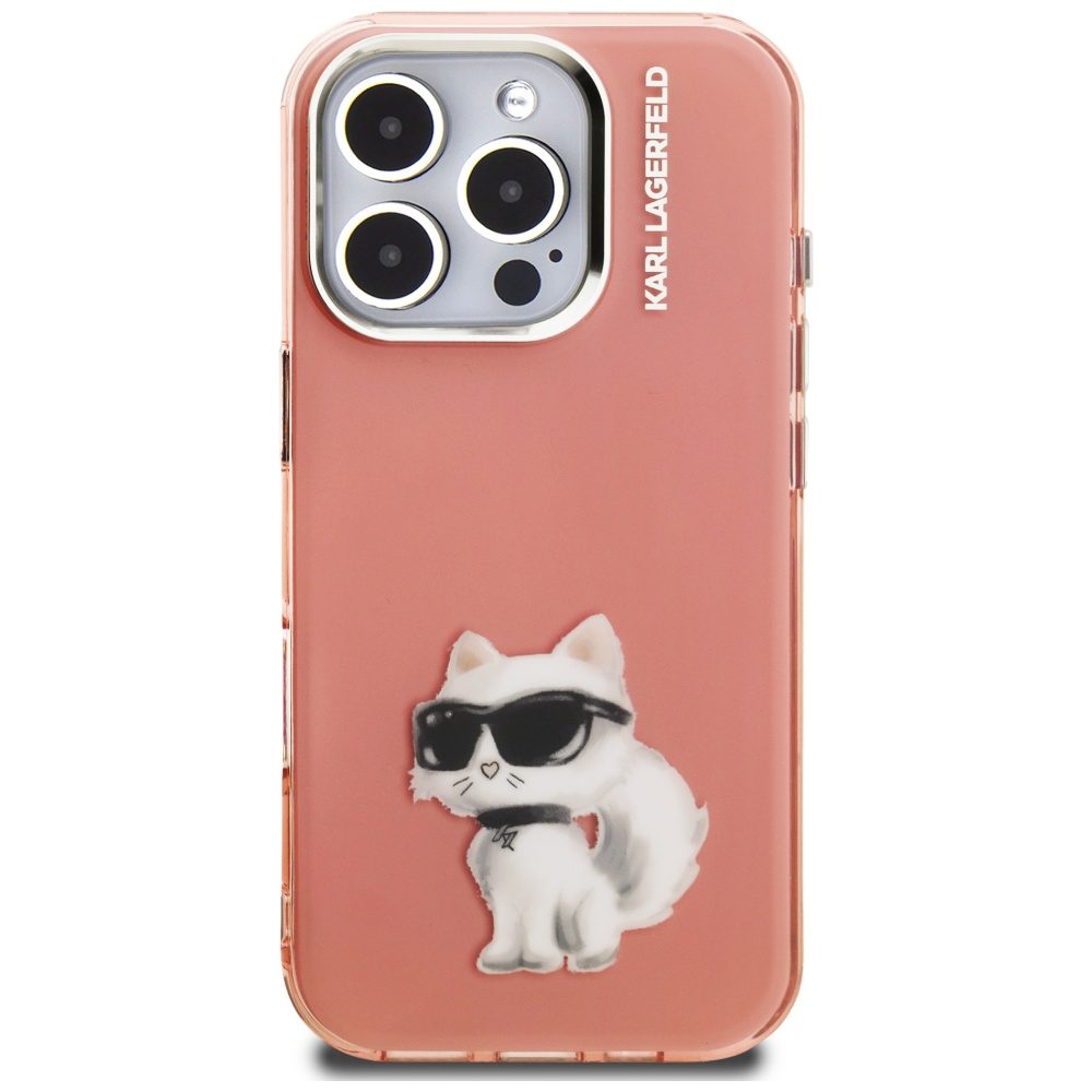 205508_3 Karl Lagerfeld IML Aquarelle Choupette & Logo Case for iPhone 16 Pro Max - Pinkeng