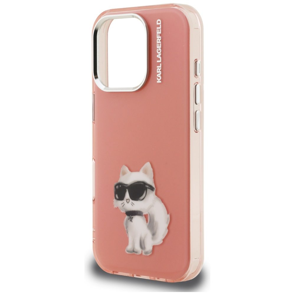 205508_6 Karl Lagerfeld IML Aquarelle Choupette & Logo Case for iPhone 16 Pro Max - Pinkeng