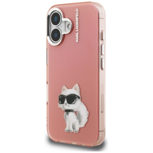 205510_2 Karl Lagerfeld IML Aquarelle Choupette & Logo iPhone 16 Case - Pinkeng