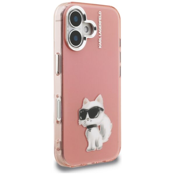 205510_4 Karl Lagerfeld IML Aquarelle Choupette & Logo iPhone 16 Case - Pinkeng