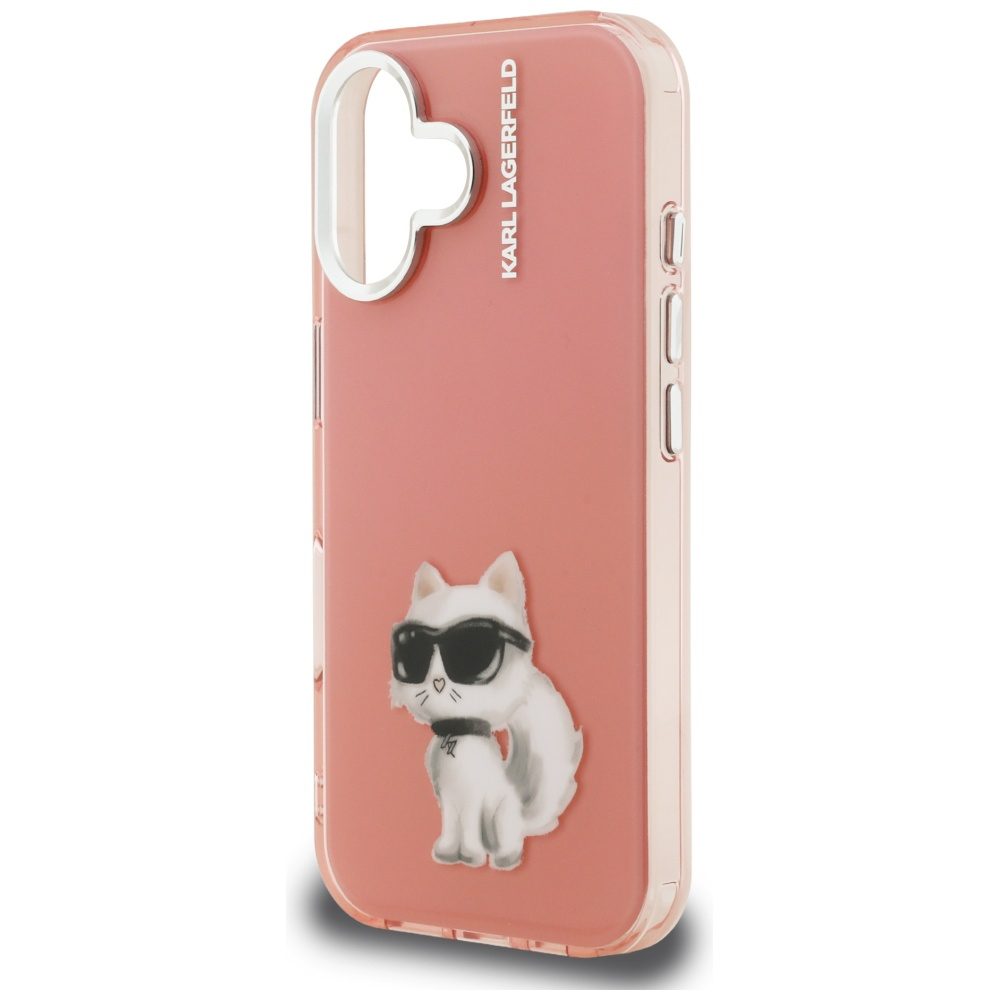 205510_6 Karl Lagerfeld IML Aquarelle Choupette & Logo iPhone 16 Case - Pinkeng