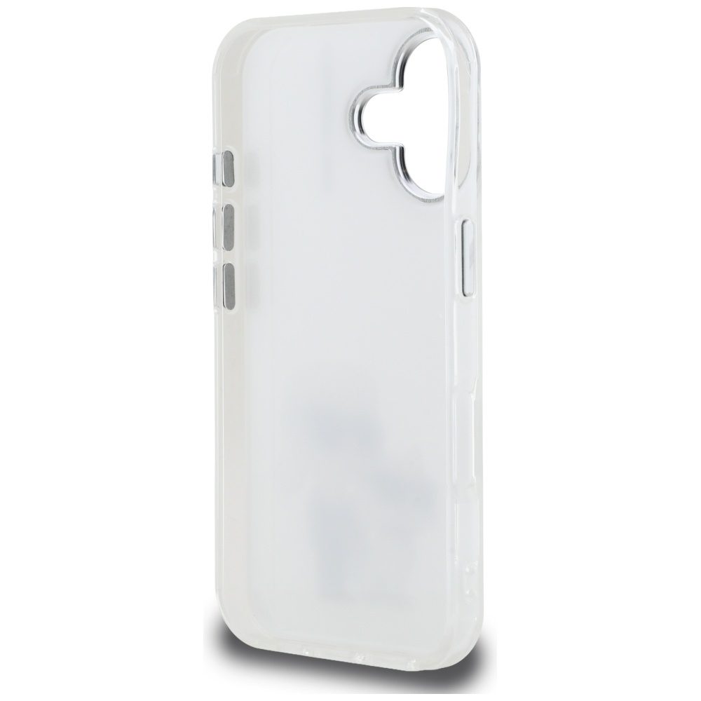 Karl Lagerfeld IML Aquarelle Karl & Choupette & Logo iPhone 16 Case - Whiteeng